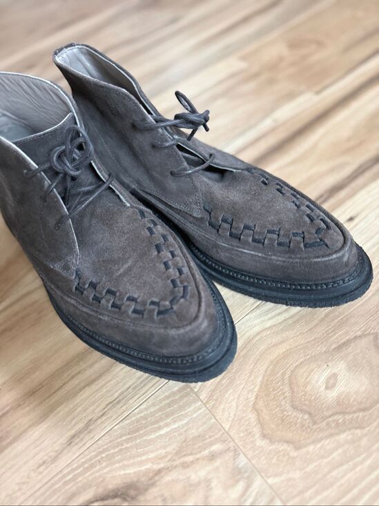 AllSaints Mens Brown Leon Suede Leather Lace Up Woven Chukka Boots Size 42 main image 10